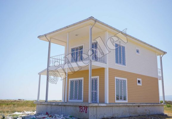 Belagt duplex prefabricerat hus 2