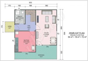 Ekonomik 131m² Dubleks Prefabrik Ev 4