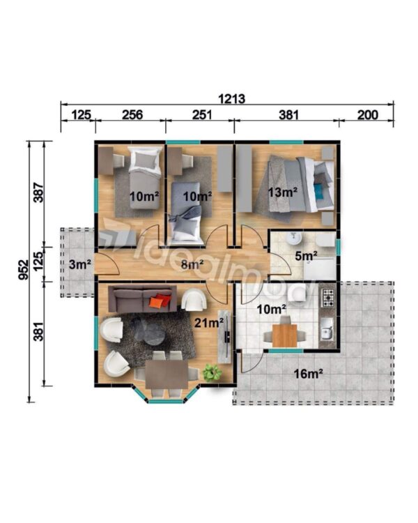 95 m2 Kampanyalı 3+1 Prefabrik Ev - Görsel 4